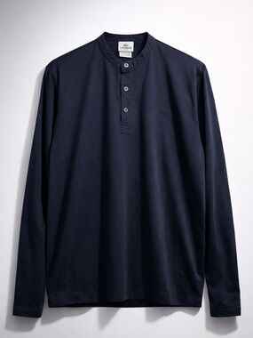 Lacoste Men’s Long-Sleeve Henley Shirt - Dark Navy